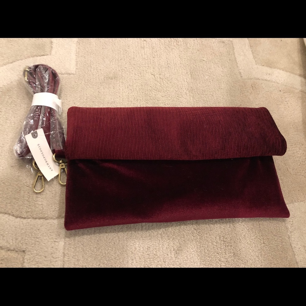 Anthropologie Velvet Clutch NWT